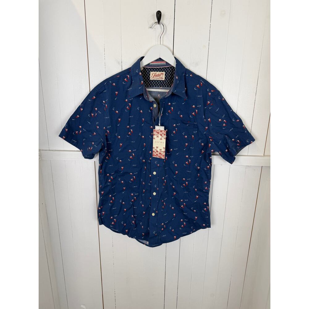 JACHS Blue Cotton Casual Button-Down Shirt Men's M NWT